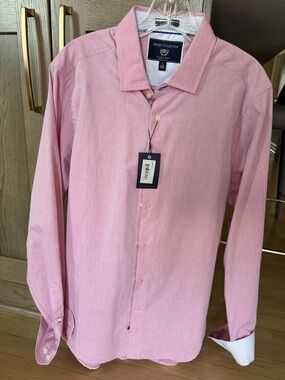 Report Collection men’s dress shirt pink diamond NWT size Large